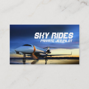 Carte de visite de pilote d'avion à réaction privé