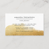 Carte de visite de pinceau lunaire marine et or (Dos)