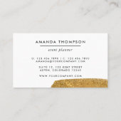 Carte de visite de pinceau lunaire marine et or (Dos)