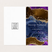 Carte de visite de pinceaux noir et néon (Extérieur déplié)