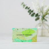 Carte de visite de pinceaux vert turquoise (Debout devant)