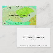 Carte de visite de pinceaux vert turquoise (Devant / Derrière)