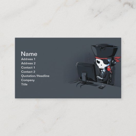 Carte de visite de pirate informatique de pirate (Devant)