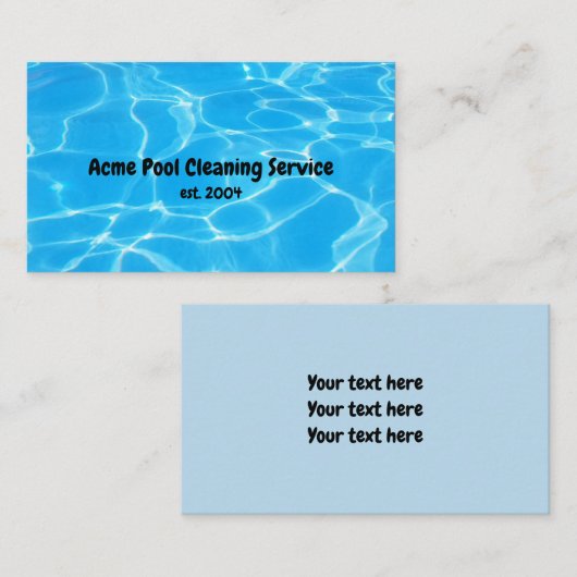 Carte de visite de piscine (Devant / Derrière)