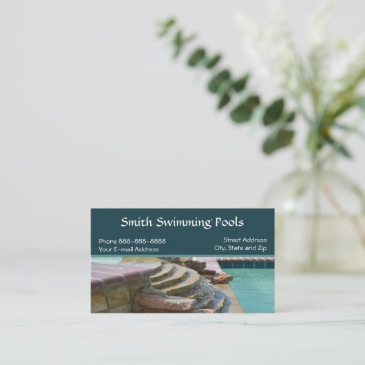 Carte de visite de piscine (Debout devant)