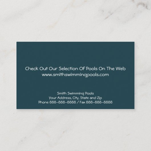Carte de visite de piscine (Dos)
