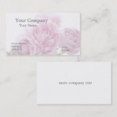 carte de visite de pivoines rose pâle (Devant / Derrière)