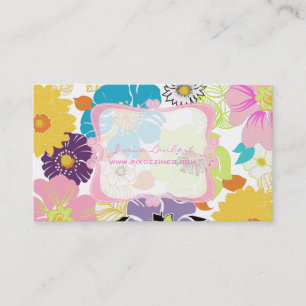 Carte De Visite De PixDezines rétro flowers/DIY couleur tropicale