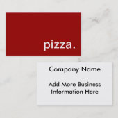 Carte de visite de pizza (Devant / Derrière)
