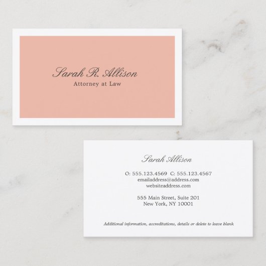 Carte de visite de plage (Devant / Derrière)