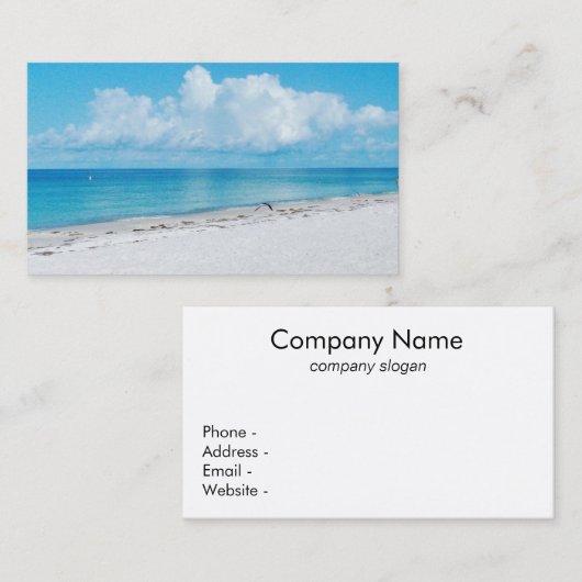 Carte de visite de plage calme (Devant / Derrière)