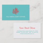 Carte de visite de plage de corail rouge (Devant / Derrière)