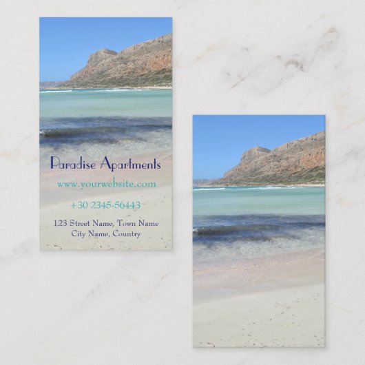 Carte de visite de plage de paradis (Devant / Derrière)