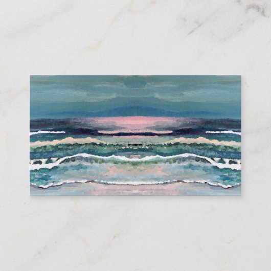 Carte de visite de plage de vague de clair de lune (Devant)