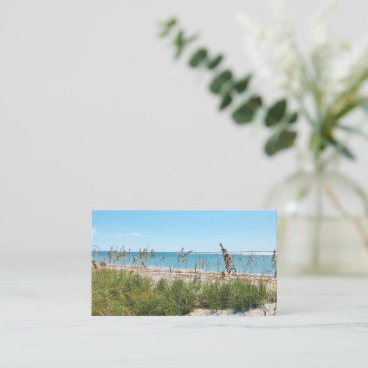 Carte de visite de plage tropical (Debout devant)