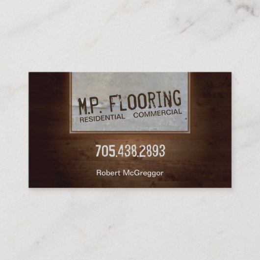 Carte de visite de plancher - textures en bois et (Devant)