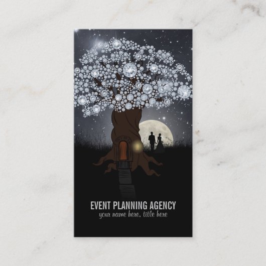 Carte de visite de Planer d'événement d'arbre de (Devant)