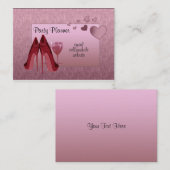 Carte de visite de planificateur de partie (Devant / Derrière)