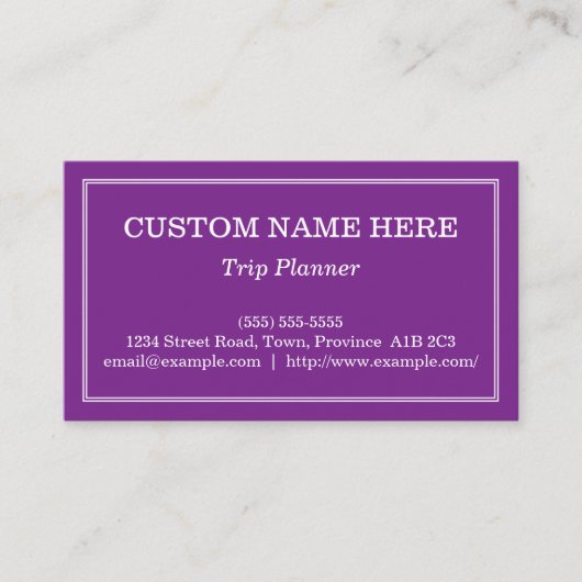 Carte de visite de planificateur de voyage discret (Devant)