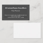 Carte de visite de planificateur de voyage profess (Devant / Derrière)