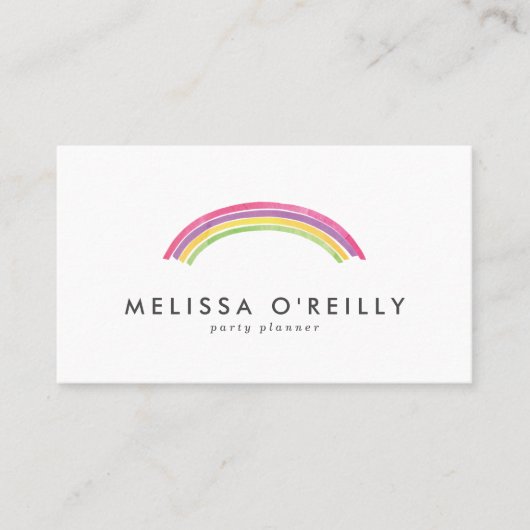 Carte de visite de planification de la fête arc-en (Devant)