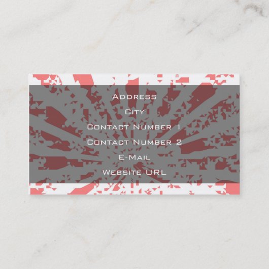 Carte de visite de planification de parti (Dos)