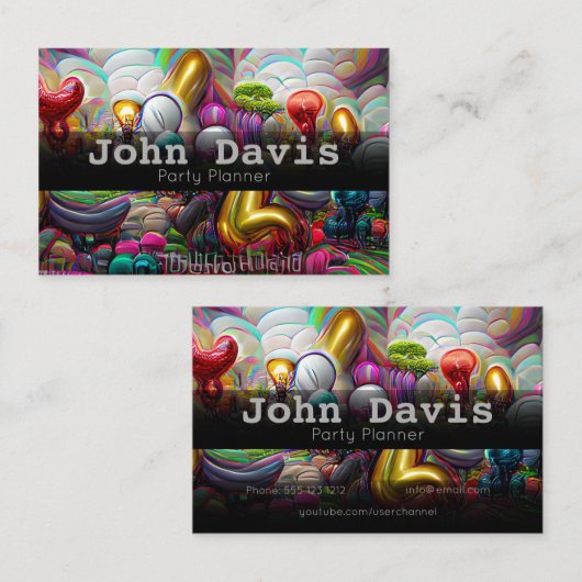 Carte de visite de planification de parti (Devant / Derrière)