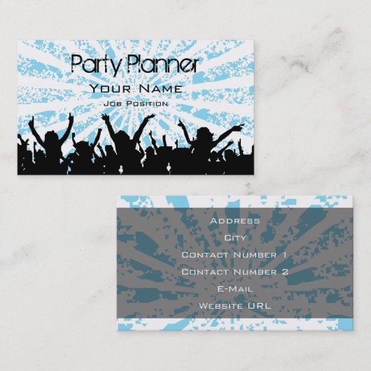 Carte de visite de planification de parti (Devant / Derrière)