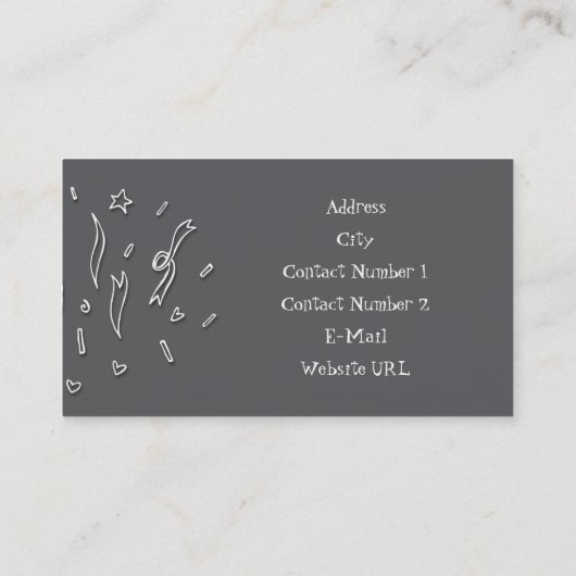 Carte de visite de planification de parti (Dos)