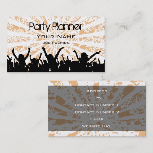 Carte de visite de planification de parti (Devant / Derrière)