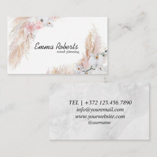 Carte de visite de planification d'événements (Devant / Derrière)