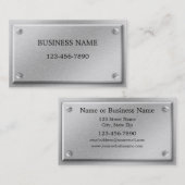 Carte de visite de plaque métallique en aluminium (Devant / Derrière)
