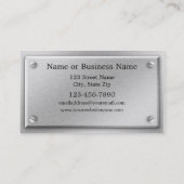 Carte de visite de plaque métallique en aluminium (Dos)