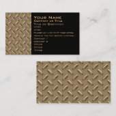 Carte de visite de plat de diamant en métal - deux (Devant / Derrière)