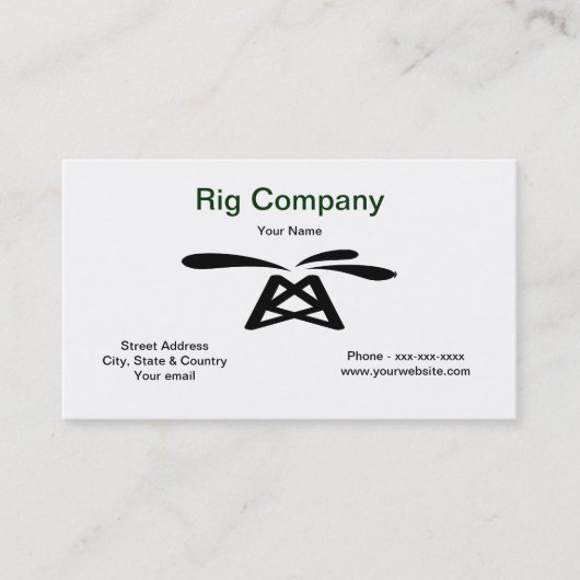 Carte de visite de plate-forme pétrolière (Devant)