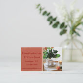 Carte de visite de plateau de petit-déjeuner (Debout devant)