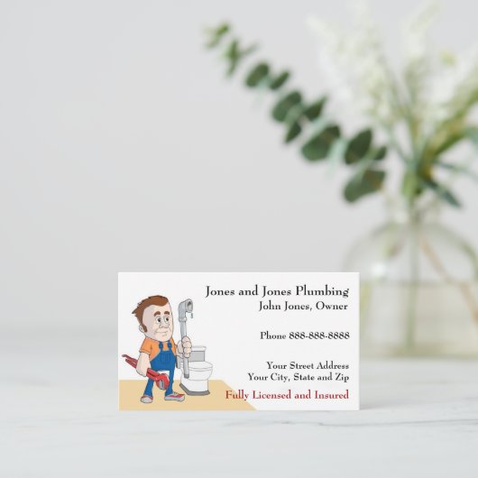 Carte de visite de plomberie (Debout devant)