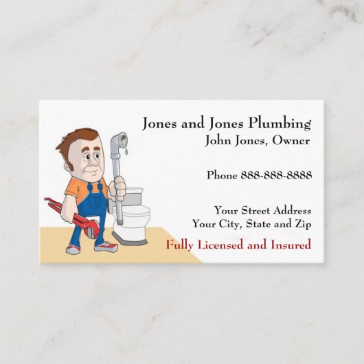 Carte de visite de plomberie (Devant)