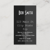 Carte de visite de plomberie (Dos)