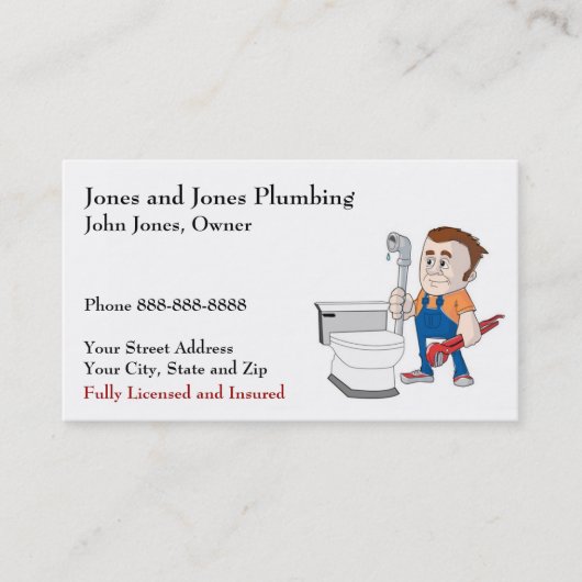 Carte de visite de plomberie (Devant)