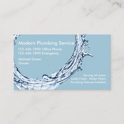 Carte de visite de plomberie (Devant)