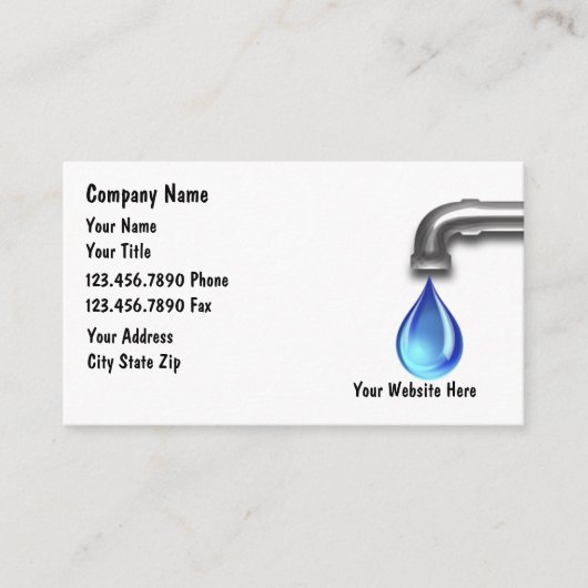 Carte de visite de plomberie (Devant)