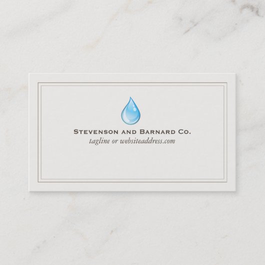Carte de visite de plomberie à goutte d'eau (Devant)