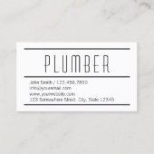 Carte de visite de plomberie blanc moderne (Devant)