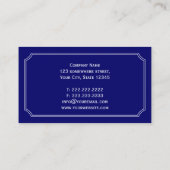 Carte de visite de plomberie bleu foncé à cadre cl (Dos)