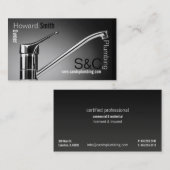 carte de visite de plomberie de robinet d'argent (Devant / Derrière)