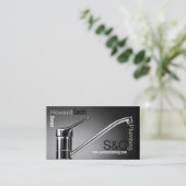 carte de visite de plomberie de robinet d'argent (Debout devant)