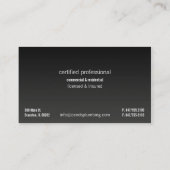 carte de visite de plomberie de robinet d'argent (Dos)