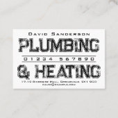 Carte de visite de plomberie et de chauffage (Dos)