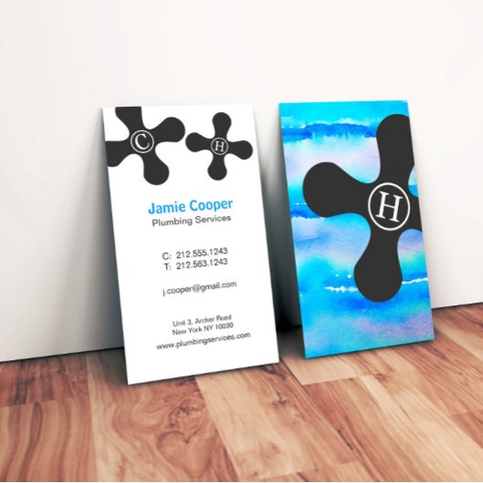 Carte de visite de plomberie professionnelle moder